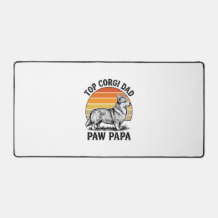 Alfrombrillas De Escritorio Camiseta de Papá Corgi Atardecer Vintage Regalo de