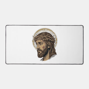 Alfrombrillas De Escritorio Camiseta de retrato de corona de espinas grabada v
