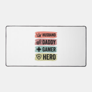 Alfrombrillas De Escritorio Camiseta geométrica Vintage Husband Daddy Gamer He