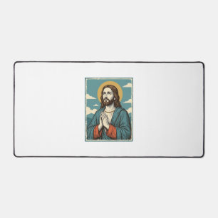 Alfrombrillas De Escritorio Camiseta religiosa vintage orando Salvador Diseño_