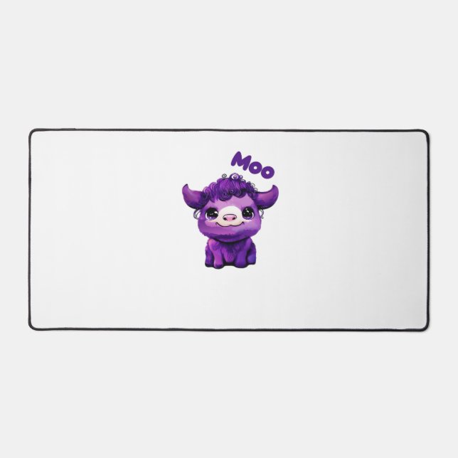 Alfrombrillas De Escritorio Camiseta sobredimensionada de vaca púrpura (Anverso)