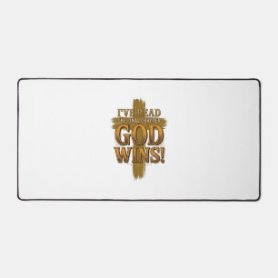 Alfrombrillas De Escritorio Camiseta tipográfica vintage cristiana Dios gana C