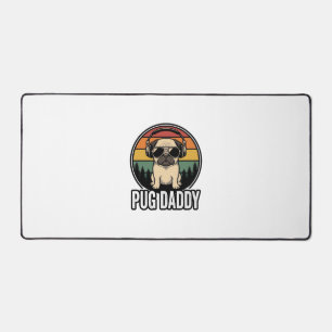 Alfrombrillas De Escritorio Camiseta Vectorial de Perro Pug Daddy Vintage Suns
