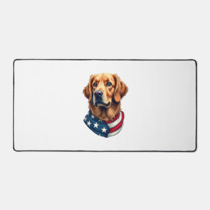 Alfrombrillas De Escritorio Camiseta Vintage Cara de Golden Retriever Patrióti