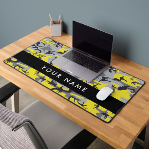 Alfrombrillas De Escritorio Camuflaje amarillo y gris Tu nombre personaliza