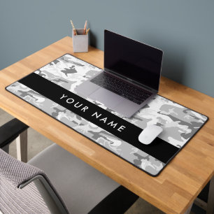Alfrombrillas De Escritorio Camuflaje gris de nieve en invierno Tu nombre pers