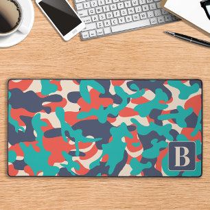 Alfrombrillas De Escritorio Camuflaje personalizado del azul del Naranja Verde