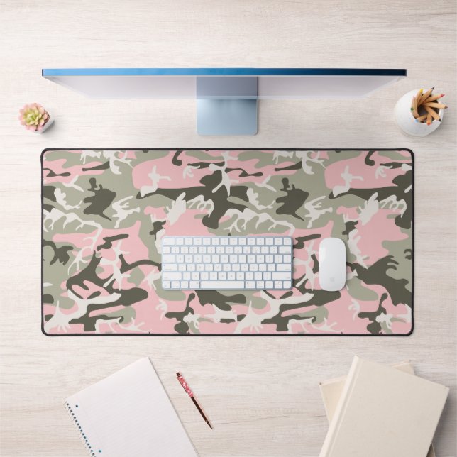 Alfrombrillas De Escritorio Camuflaje rosa y verde, militar, militar (Oficina 1)