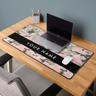 Alfrombrillas De Escritorio Camuflaje rosa y verde Tu nombre Personaliza