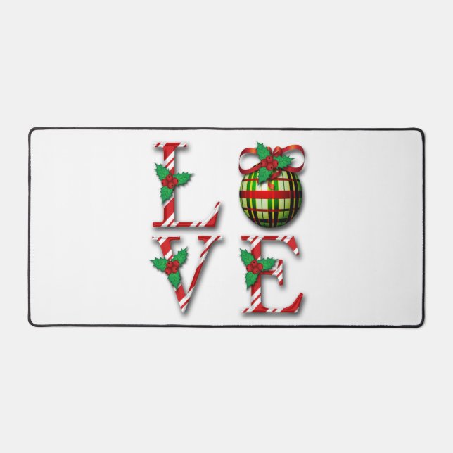 Alfrombrillas De Escritorio Candy Cane Stripes Holly Berries Navidades de amor (Anverso)