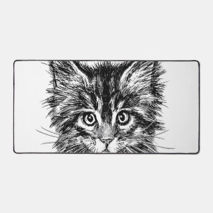 Alfrombrillas De Escritorio Cara de gatito negro y blanco