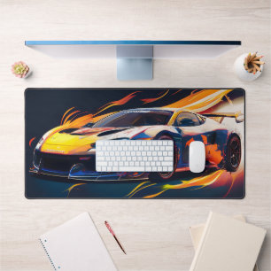 Alfrombrillas De Escritorio Carreras de Supercar Vibrantes Llamas Digitales