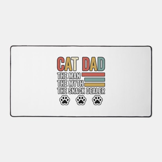 Alfrombrillas De Escritorio Cat Dad Vintage Funny Snack Dealer Shirt Design_1 (Anverso)
