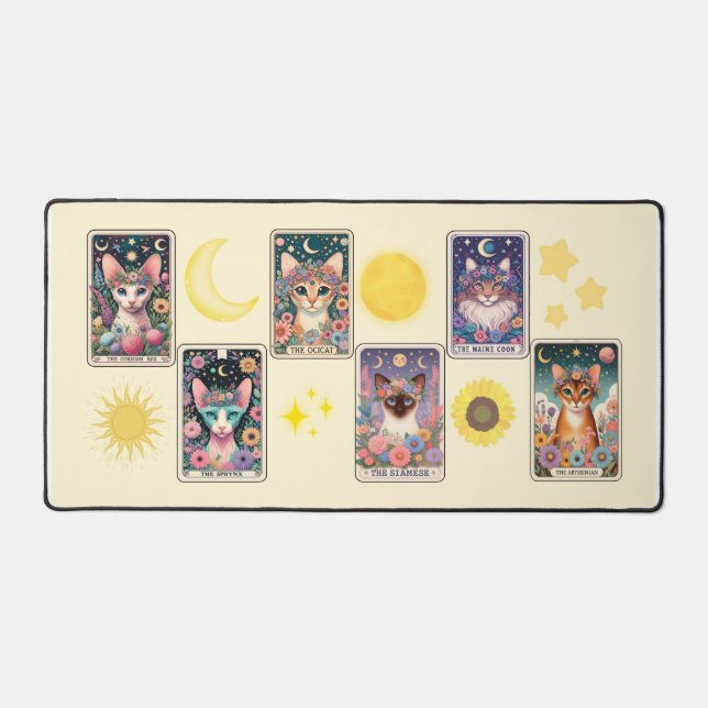 Alfrombrillas De Escritorio Cat Tarot Card Desk Mat (Anverso)