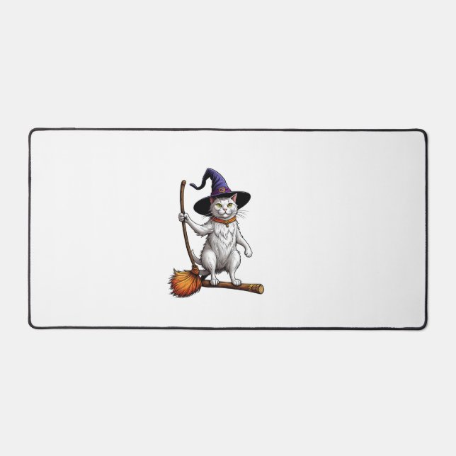 Alfrombrillas De Escritorio Cat Wizard Halloween Witch Mystical Cat Lovers Lon (Anverso)