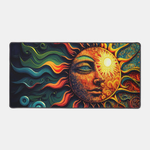 Alfrombrillas De Escritorio Celestial Mystical Pintura Artsy Sun Face