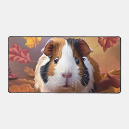 Alfrombrillas De Escritorio Cerdo de Guinea y hojas de otoño en caída