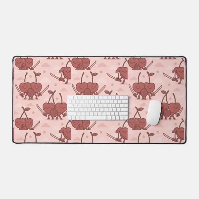 Alfrombrillas De Escritorio Cereza Samurái Fruta Linda  (Teclado y ratón)