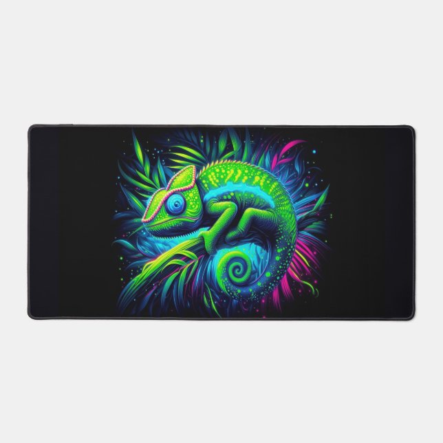 Alfrombrillas De Escritorio Chameleon brillante, Neones capturados por los ojo (Anverso)