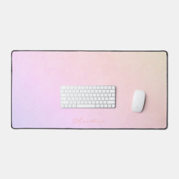 Alfrombrillas De Escritorio Champagne Rosado Melocotón Púrpura Ombré con Nombr