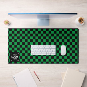 Alfrombrillas De Escritorio Checkerboard Green / Black - Su logotipo de negoci