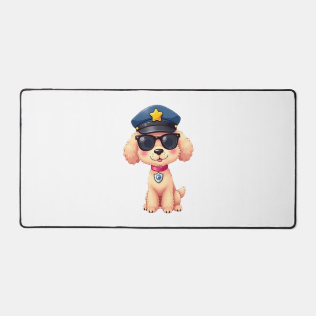 Alfrombrillas De Escritorio Chibi Anime Policía Poodle Dog (Anverso)