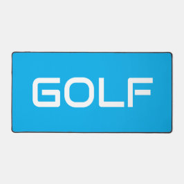 Alfrombrillas De Escritorio Chic Modern White GOLF Text Azure Blue Background