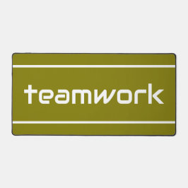 Alfrombrillas De Escritorio Chic Moderno Blanco TEAMWORK Rayas Sobre Oliva Dor