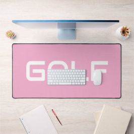 Alfrombrillas De Escritorio Chic Moderno Texto GOLF Blanco Fondo Rosa Claro