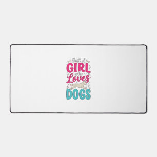Alfrombrillas De Escritorio Chica Ama Perros Tipografía de Grabado Vintage Dis