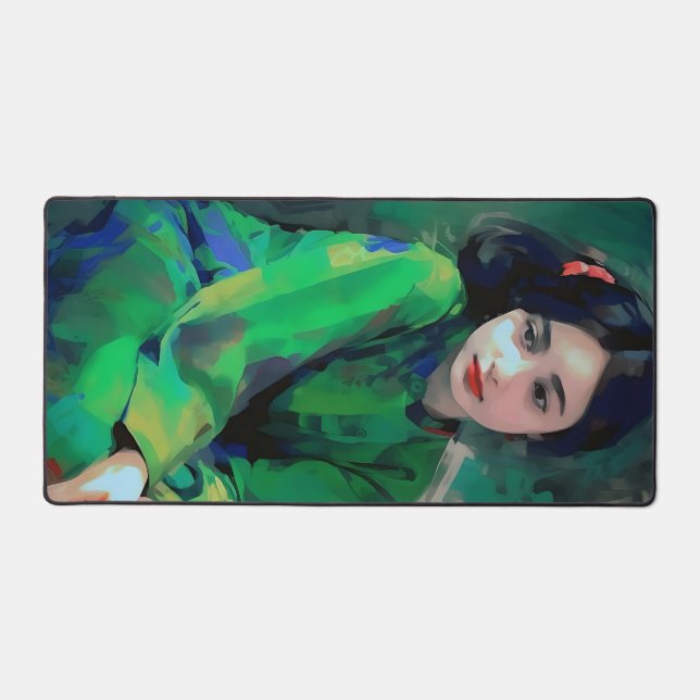 Alfrombrillas De Escritorio Chica con vestido verde (Anverso)