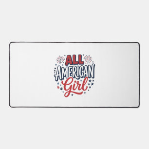 Alfrombrillas De Escritorio Chica totalmente americana Diseño vectorial vintag