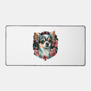 Alfrombrillas De Escritorio Chihuahua Cute Dog, hermosa Chica de flores