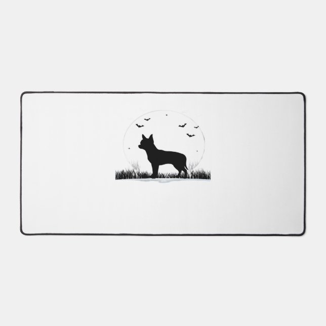 Alfrombrillas De Escritorio Chihuahua Dog - Halloween Moon Silhouette Classic (Anverso)