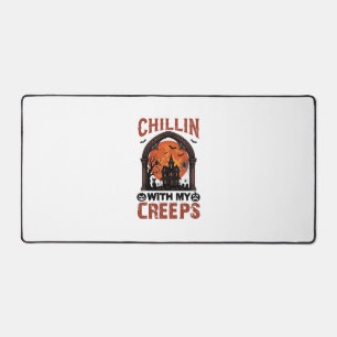 Alfrombrillas De Escritorio Chillin Creeps Halloween Casa Embrujada Luna Naran