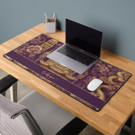 Alfrombrillas De Escritorio Chinoiserie victoriana personalizada Purple & Gold