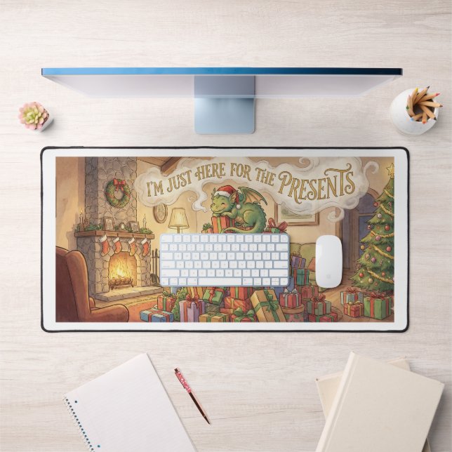 Alfrombrillas De Escritorio Christmas Desk Mat – Funny Dragon & Presents – Fes (Oficina 1)