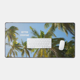 Alfrombrillas De Escritorio Cielo de Palma Tropical y Trabajo Estético Motivac