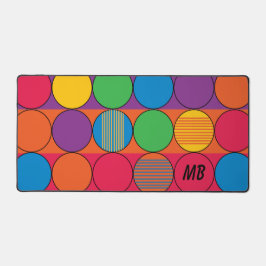 Alfrombrillas De Escritorio Círculos y bandas de colores intensos e iniciales