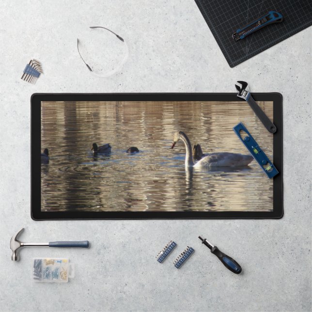Alfrombrillas De Escritorio Cisne blanco y mallard Ducks Mat (Puesto de trabajo)