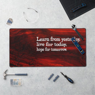 Alfrombrillas De Escritorio Cita Inspiradora "Aprende, vive, espera"