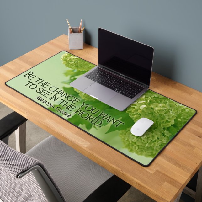 Alfrombrillas De Escritorio Cita Inspiradora de Mahatma Gandhi "Sé el cambio" (Oficina 2)