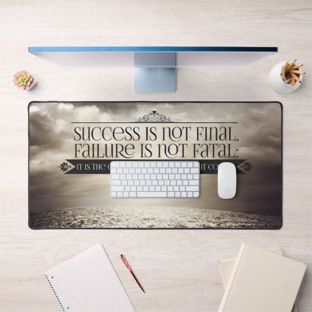 Alfrombrillas De Escritorio Cita Inspiradora de Winston Churchill "Valor" (Oficina 1)