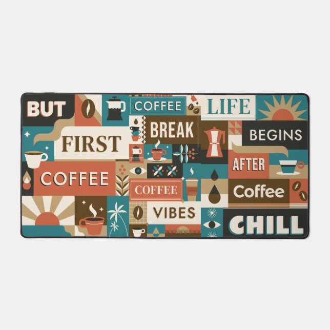 Alfrombrillas De Escritorio Citas de café coloridas (Anverso)