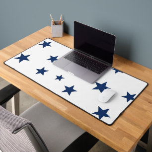Alfrombrillas De Escritorio Clásico Patrón Continuo de Estrellas en Azul Marin