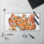 Alfrombrillas De Escritorio Clown fish Cartoon cute Family Underwater<br><div class="desc">Cute and Joyful little Clownfish Cartoon Characters swimming together on underwater Coral Reef Background. Original Vector Illustration Copyright BluedarkArt.</div>
