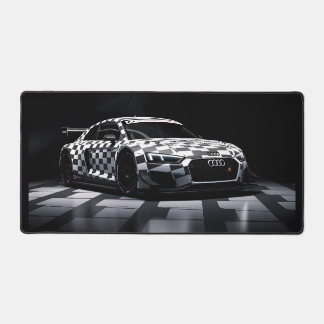 Alfrombrillas De Escritorio coche de carreras a cuadros (Anverso)