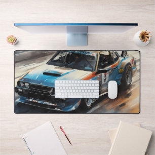 Alfrombrillas De Escritorio Coche de Carreras azul deportivo