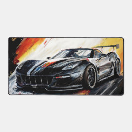 Alfrombrillas De Escritorio Coche de carreras negro dinámico abstracto pictóri