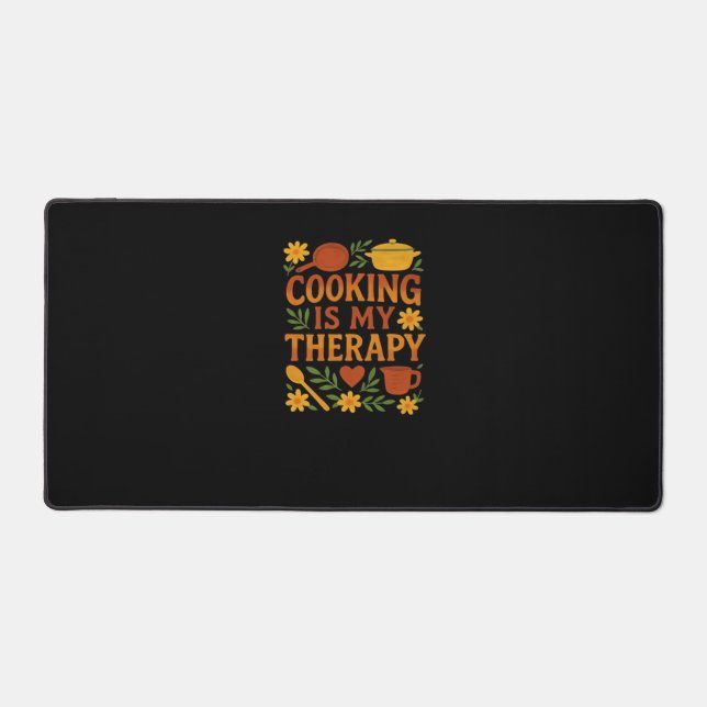 Alfrombrillas De Escritorio Cocinar es mi terapia camiseta sobredimensionada (Anverso)